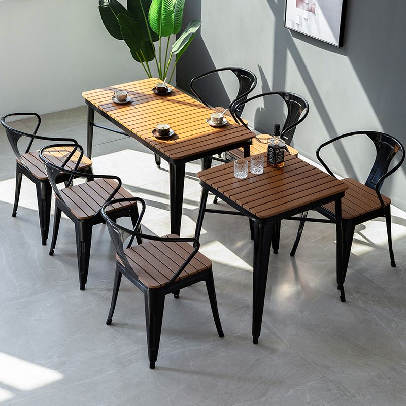 1/3/5 Pcs Metal Industrial Dinette Set with Manufactured Wood Table Dining Set Clearhalo 'Dining Room Sets' 'Dining Tables & Seating' 'dining_room_set' 'furn' 'furn_dining_room_set' 'Furniture' 'furniture_dining_room_set' 'Kitchen & Dining Furniture' 'kitchen&dining_furn' 'kitchen' 1200x1200_4582214a-b86b-4d03-b6ae-69d26b1358fd