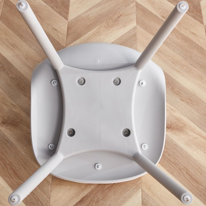 Modern Simple Side Chair Upholstered Dining Chair with Plastic Base for Kitchen