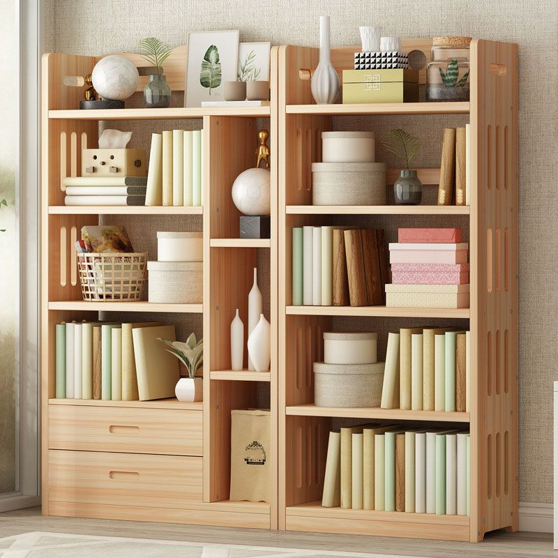 モダンフロアブラウンブックシェルフウッドエンドオープンシェルフ本棚家のための本棚