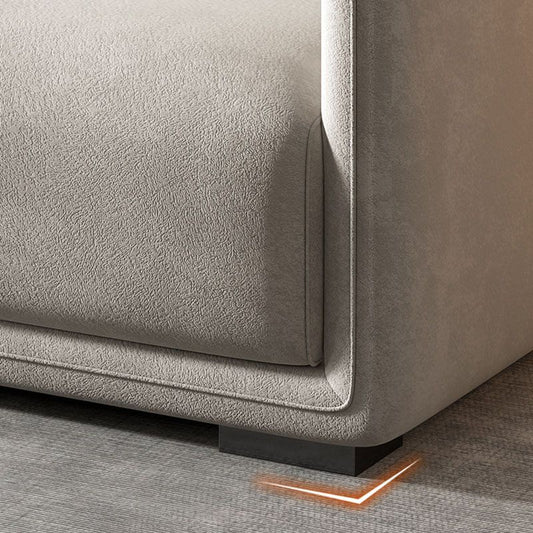 Modernes 4-Sitz-Wildleder-Sofa-Kissen-Rücken-Sofa mit 2 Kissen genäht