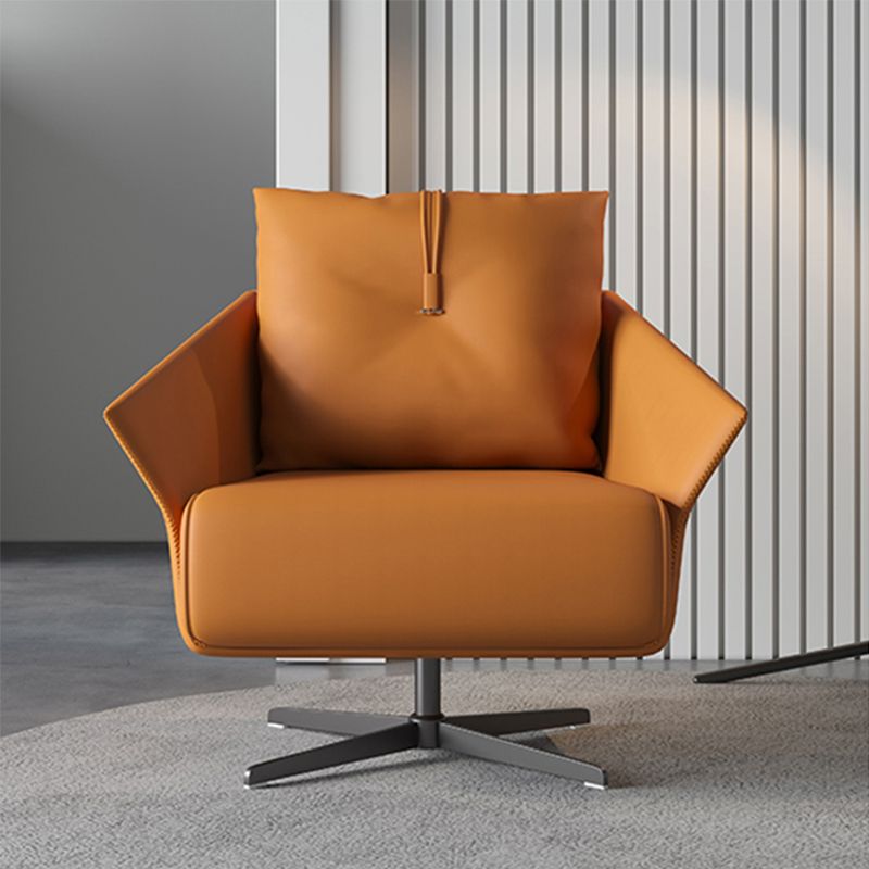 Contemporary Bonded Leather Pillow Back 4-Star Accent Armchair Clearhalo 'Accent Chairs' 'accent_chairs' 'Chairs & Seating' 'furn' 'furn_accent_chairs' 'Furniture' 'Living Room Furniture' 1200x1200_4584ed0a-b73b-4358-aa7f-5ff5104f9305