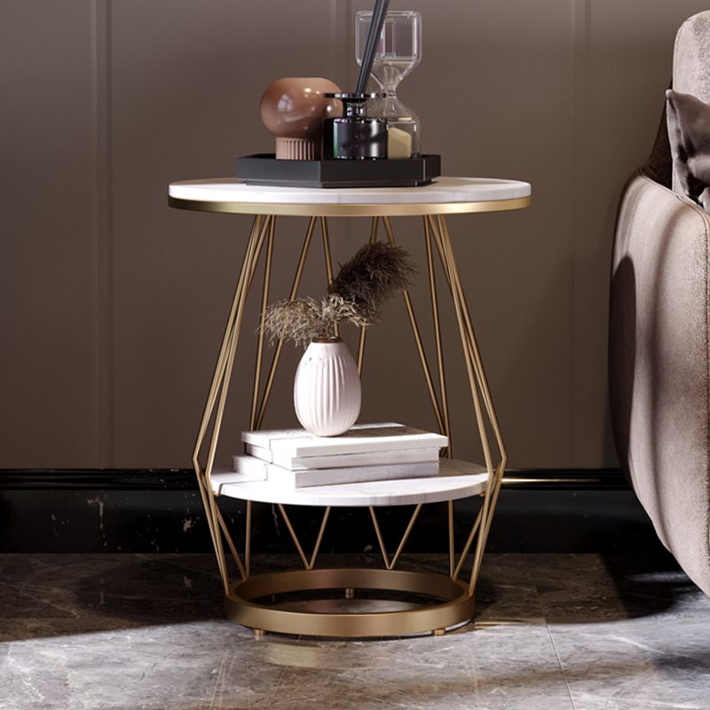 Luxurious Metal Side Table Round Frame Sofa Side Accent Table