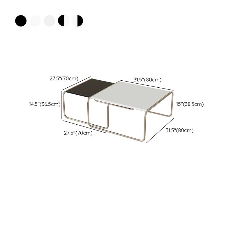 Square Steel Sled Coffee Table Modern 2 Nesting Cocktail Table Clearhalo 'Coffee & Accent Tables' 'Coffee Tables' 'coffee_tables' 'furn' 'furn_coffee_tables' 'Furniture' 'Living Room Furniture' 1200x1200_45850763-ac02-48bb-b775-cff1fdf0fb5e
