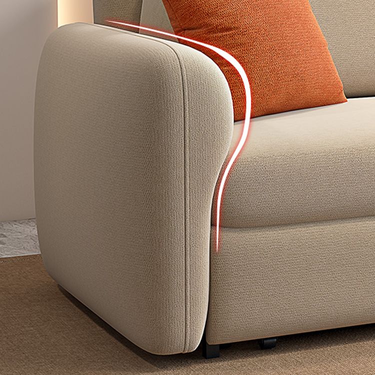 Canapé-lit en velours beige 31,49 "canapé-lit scandinave de largeur avec rembourrage