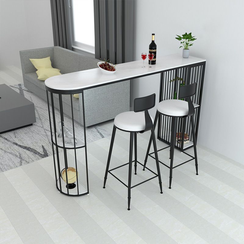 Table de comptoir de bar rectangulaire de style industriel, table de comptoir de bar en pierre pour la maison