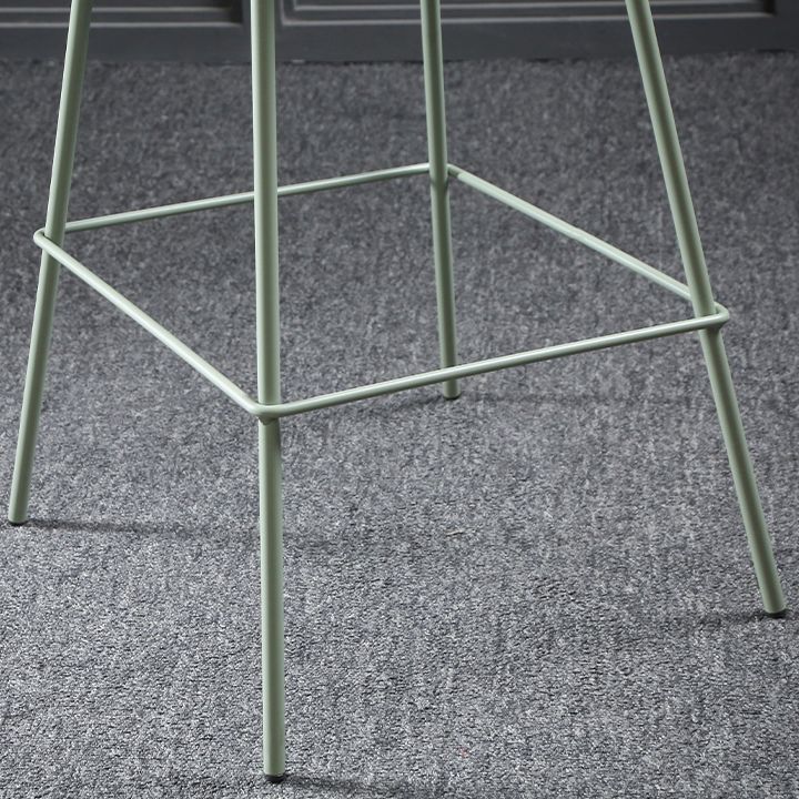 Nordic Plastic Bar Stool Low Back Counter Bar Stool with Metal Legs for Home