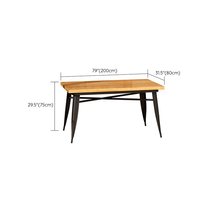 Rectangle Black Base Dining Table Industrial Wood Table for Bar Clearhalo 'Dining Tables & Seating' 'Dining Tables' 'dining_table' 'furn' 'furn_dining_table' 'Furniture' 'Kitchen & Dining Furniture' 1200x1200_45896dde-3349-48ae-ae79-113c33825eea