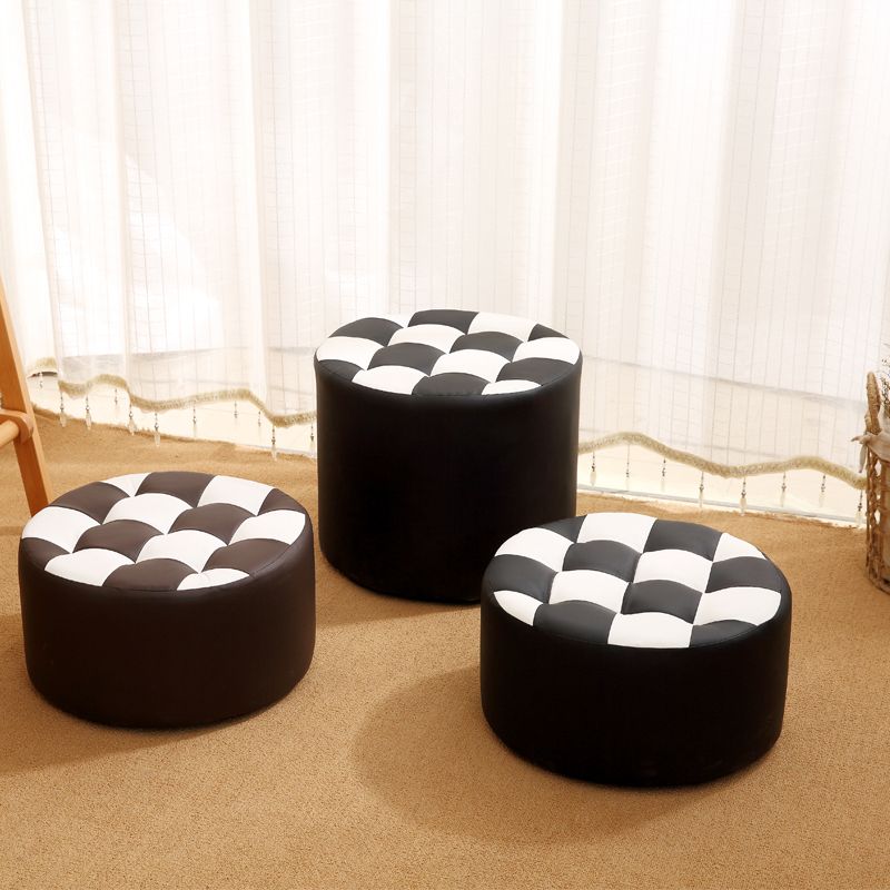 Modern Round Pouf Check Pattern Water Resistant Pouf for Home Decor Clearhalo 'furn' 'furn_ottomans_poufs' 'Furniture' 'Living Room Furniture' 'Ottomans & Poufs' 'ottomans_poufs' 1200x1200_458a4048-d834-40bc-a733-4e94f537dd5f