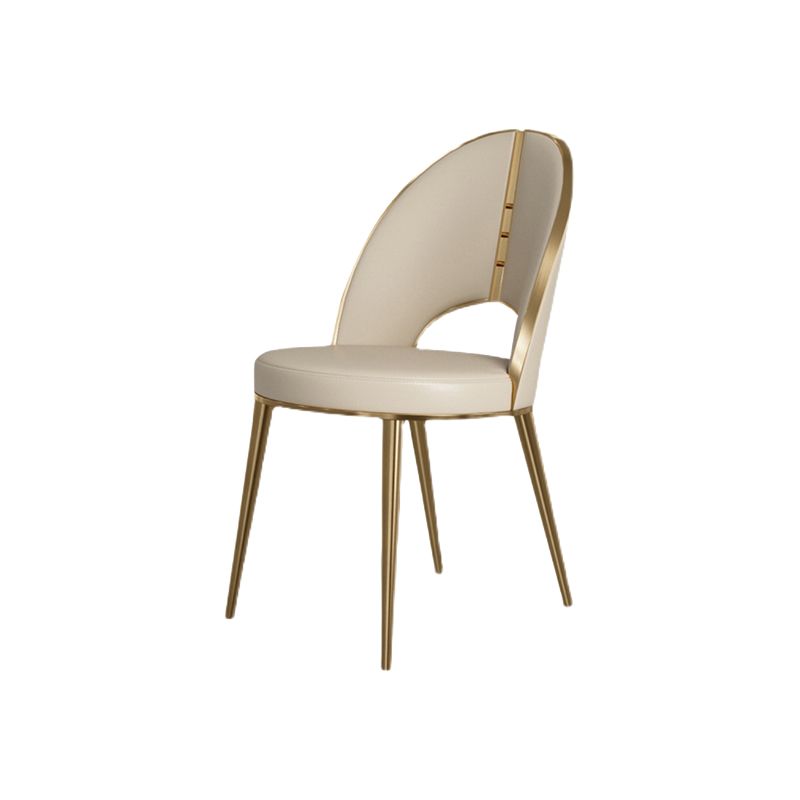 Nordic Style Side Chair Faux Leather Dining Chair with Metal Base for Home Use Clearhalo 'Dining Chairs' 'Dining Tables & Seating' 'dining_chair' 'furn' 'furn_dining_chair' 'Furniture' 'Kitchen & Dining Furniture' 1200x1200_458b5eb9-082e-48e3-90bf-2a0503520fe4