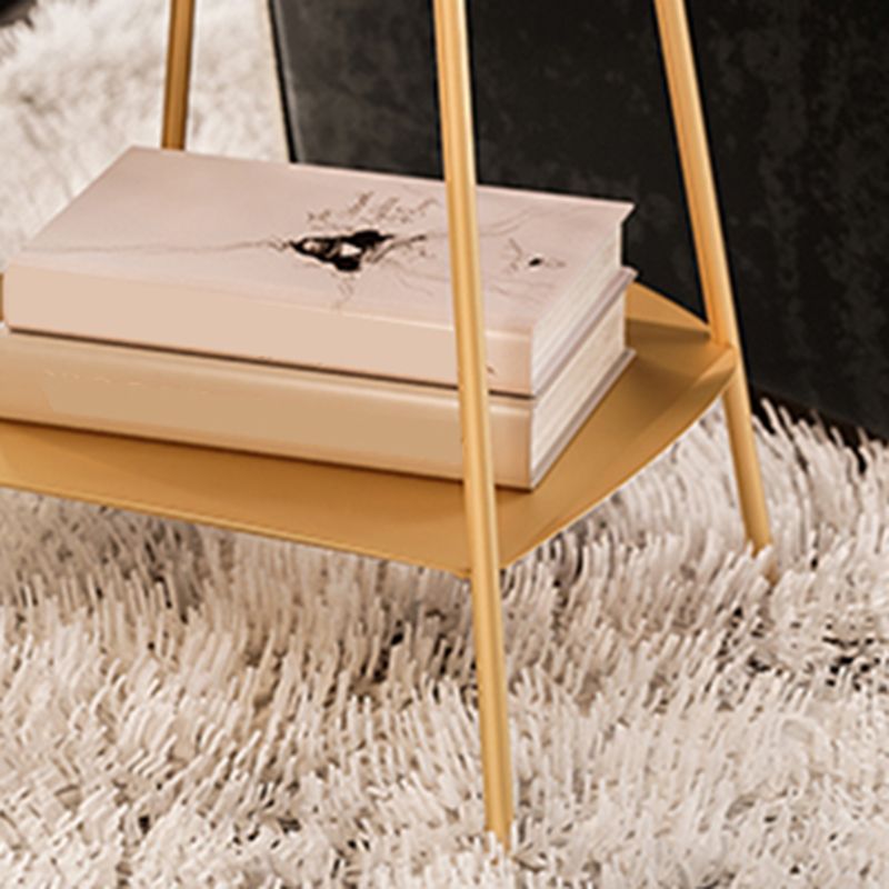 Bandeja de metal Topla superior Tabla de extremo 4 Piernas de doble mesa de rincón de nivel