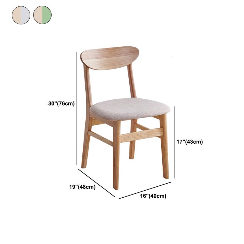 Contemporary Wood Dining Chair Open Back Dining Side Furniture in Matte Finish Indoor