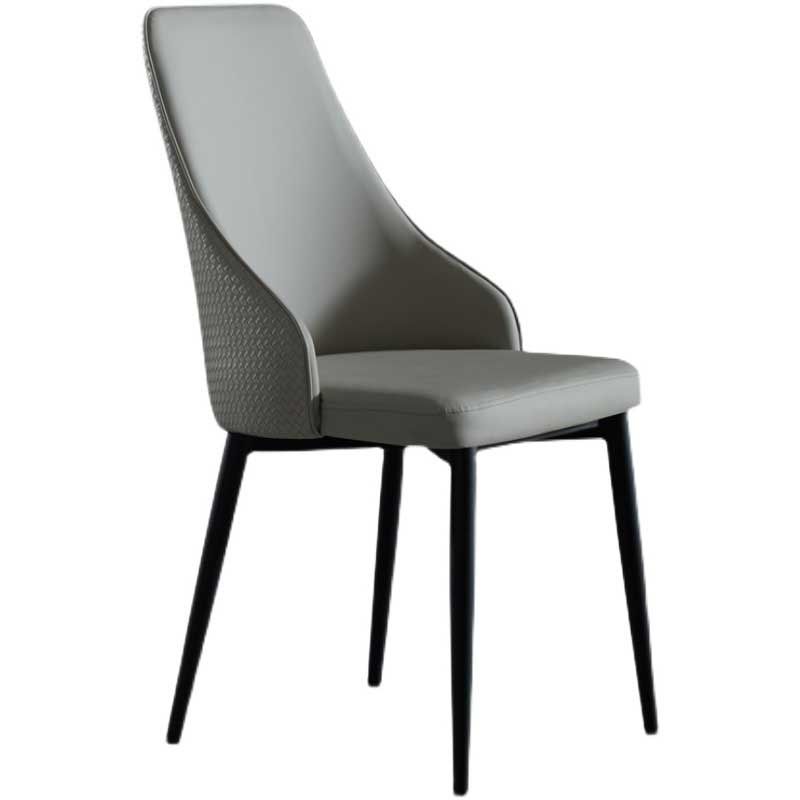 Industrial Dining Chair with 4 Black Metal Legs Solid Back Chair for Home Use Clearhalo ' kitchen&dining_furn' 'Dining Chairs' 'Dining Tables & Seating' 'dining_chair' 'furn' 'furn_dining_chair' 'Furniture' 'furniture_dining_chair' 'Kitchen & Dining Furniture' 'kitchen' 1200x1200_45926402-b291-47b3-b918-47165fa89c41