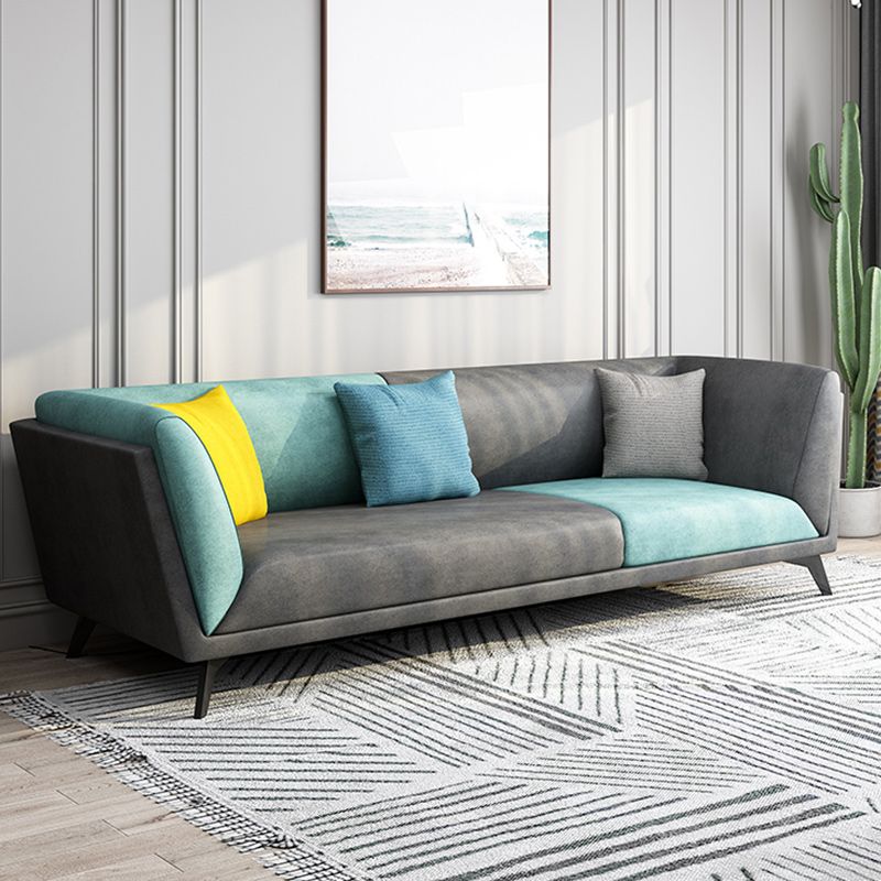 Modern Faux Leather Flared Arm Sofa and Sectional for Living Room and Bedroom Clearhalo 'furn' 'furn_sectionals' 'Furniture' 'furniture_sectionals' 'kitchen' 'kitchen_sectionals' 'Living Room Furniture' 'Sectionals' 1200x1200_45927275-d3ae-4549-bb9f-73581ffc8791