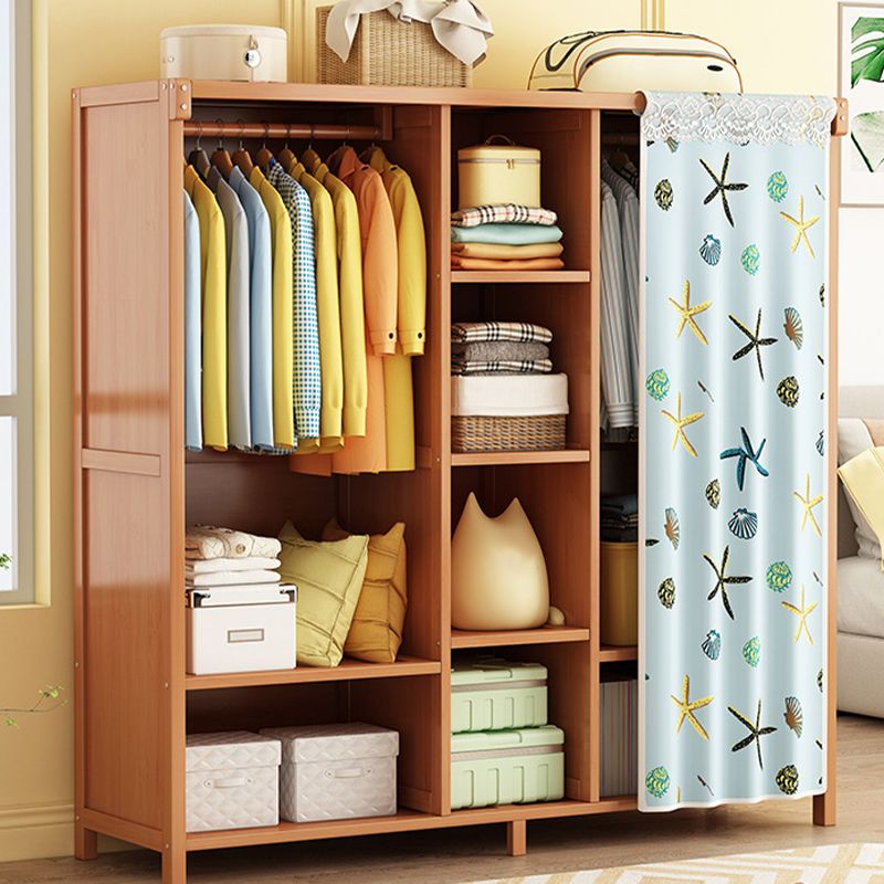 Armadio in legno massiccio moderno per mobile marrone casa con ripiani