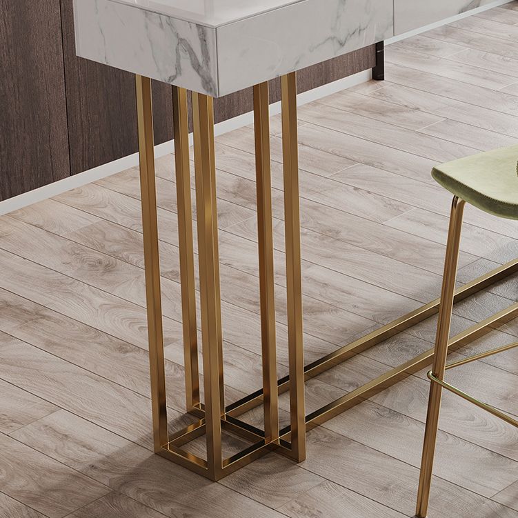 Contemporary Style Rectangle Bar Counter Table Sintered Stone Dining Table for Kitchen Clearhalo 'Bar Furniture' 'Bar Tables' 'bar_tables' 'furn' 'furn_bar_tables' 'Furniture' 'furniture_bar_tables' 'Kitchen & Dining Furniture' 1200x1200_4593abf6-135f-4ce0-8bcc-6821f1562317