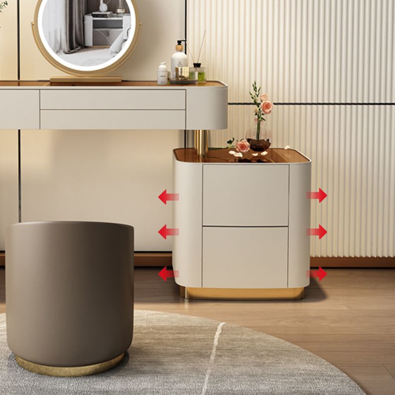 Tavoli da vanità contemporanei 5 cassetti vetro top -trucco da banco vanità