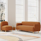 Sofá de cuero falso 27.55 "H Sofá de brazo empotrado para sala de estar