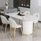 Contemporary Style Sintered Stone Dining Table Freeform Shape Table with Double Pedestal Base Clearhalo ' dining_table' 'Dining Tables & Seating' 'Dining Tables' 'furn' 'furn_dining_table' 'Furniture' 'furniture_dining_table' 'Kitchen & Dining Furniture' 'kitchen&dining_furn' 'kitchen' 'kitchen_dining_table' 1200x1200_45957846-25c6-4e1b-a2cb-0f7c1f05519e