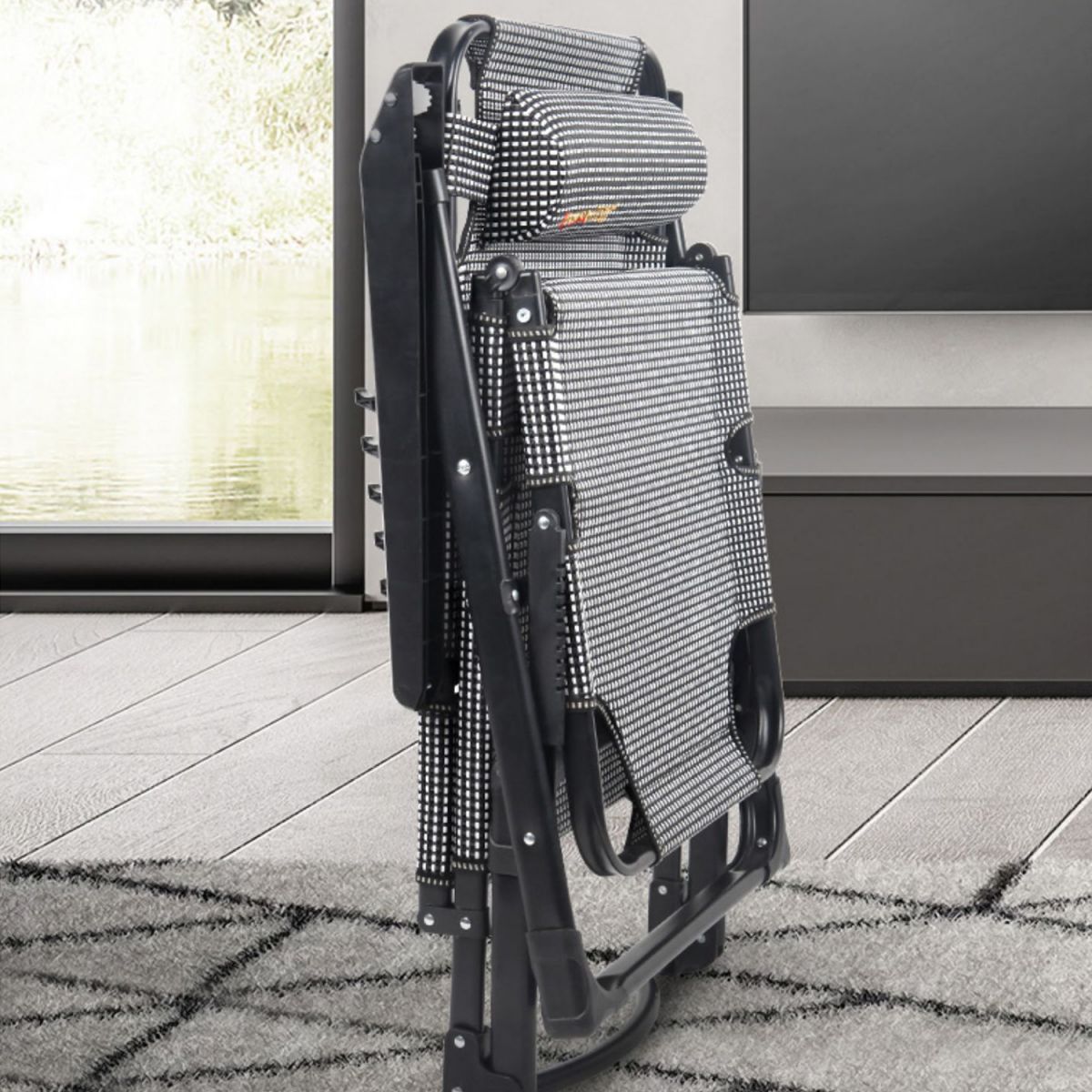 Sedia reclinabile contemporanea con movimento del piede indipendente e blocco della posizione