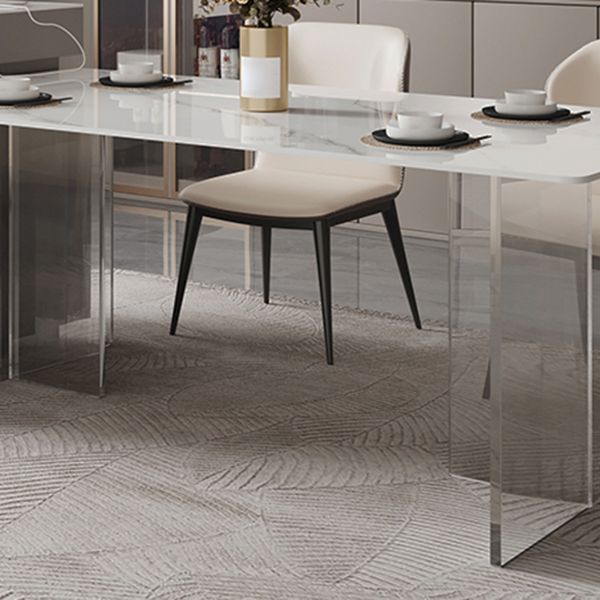 Mesa de comedor de piedra sinterizada, mesa con pedestal doble para cocina, comedor