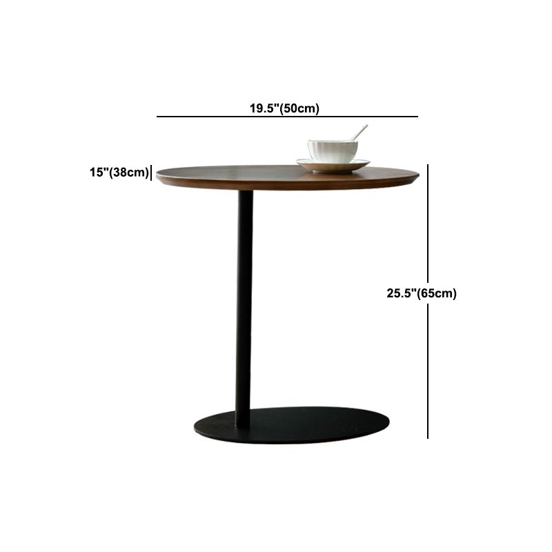 コンテンポラリースタイルのサイドエンドテーブルメタルペデスタルソファサイドアクセントテーブル