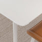 Contemporary White Rectangular Stone Dining Table with Steel Legs