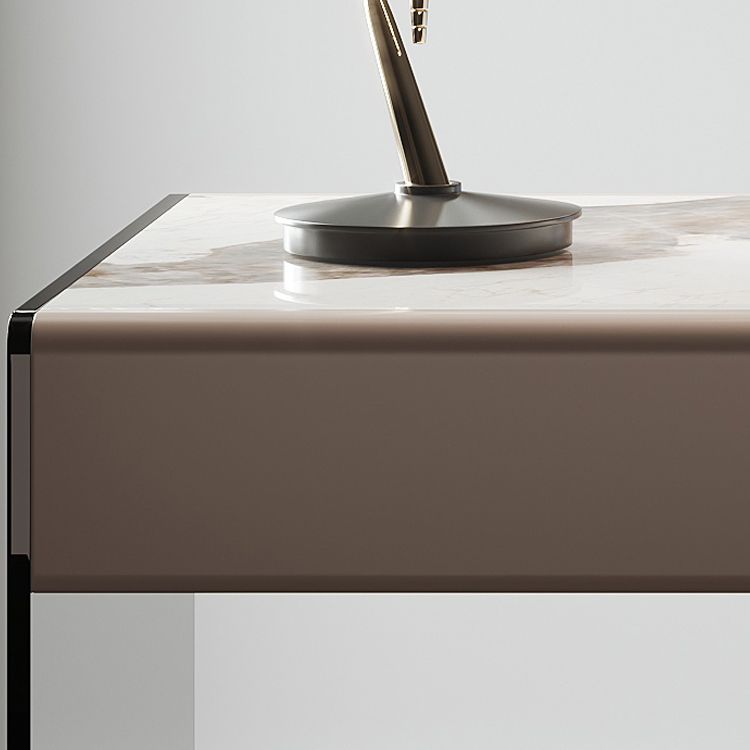 Moderne 3 Schubladen Office Desk 23.62 "W rechteckiger Schreibtisch mit Glasbasis