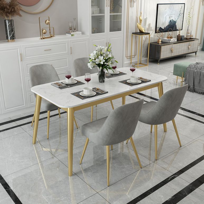 Glam Style 1/4/5 Pieces Dining Set White-gold Table Kitchen Set for Dining Room Clearhalo 'Dining Room Sets' 'Dining Tables & Seating' 'dining_room_set' 'furn' 'furn_dining_room_set' 'Furniture' 'furniture_dining_room_set' 'Kitchen & Dining Furniture' 'kitchen&dining_furn' 'kitchen' 1200x1200_459cc03f-e075-4944-8ee2-349d224bb59f