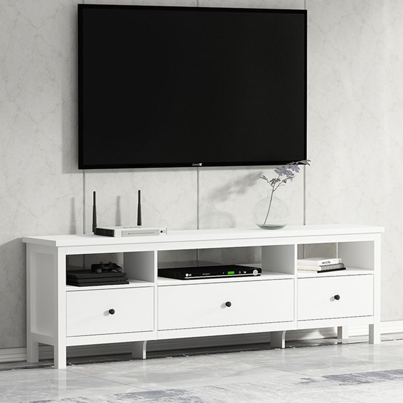 White Contemporary TV Stand Faux Wood TV Cabinet with Drawers Clearhalo 'furn' 'furn_tv_stands_entertainment_centers' 'Furniture' 'Living Room Furniture' 'TV Stands & Entertainment Centers' 'TV Stands & Media Storage Furniture' 'tv_stands_entertainment_centers' 1200x1200_459d94f3-d077-434c-8786-b6a2534ff996