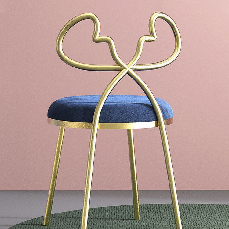 Velvet armloze eetkamerstoelen Noordse ontwerp Open achterste achterstoel