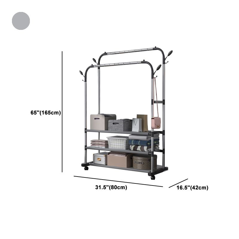 Métal de rack de manteau contemporain Aucun crochet pénible inclus