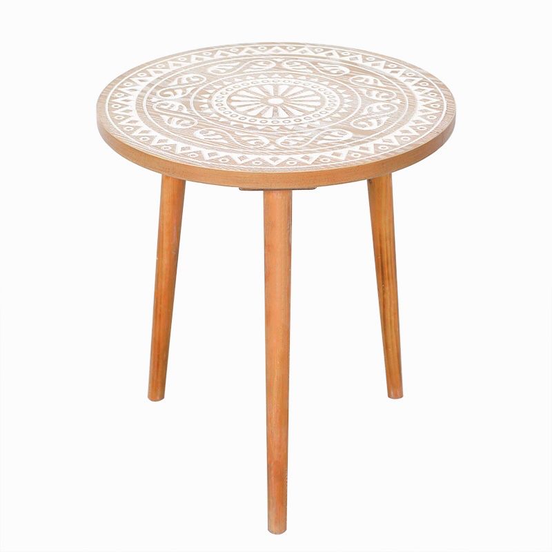 Metal / Wood 3 Legs End Table Natural/ Black Round Wood Side End Table Clearhalo 'Coffee & Accent Tables' 'End & Side Tables' 'end_side_table' 'end_side_tables' 'furn' 'furn_end_side_tables' 'Furniture' 'furniture_end_side_table' 'Living Room Furniture' 1200x1200_45a05edf-98aa-4b4c-86c0-939bc6650a01