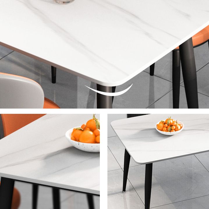 長方形のモダンな石のテーブル標準高さのテーブルテーブルダイニングテーブル4本の脚