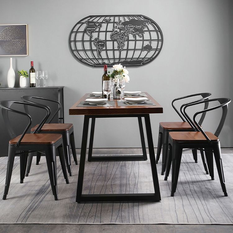 Industrial 1/2/5/7 Pieces Dining Set Solid Wood Dining Table Set for Home Clearhalo 'Dining Room Sets' 'Dining Tables & Seating' 'dining_room_set' 'furn' 'furn_dining_room_set' 'Furniture' 'furniture_dining_room_set' 'Kitchen & Dining Furniture' 'kitchen&dining_furn' 'kitchen' 1200x1200_45a1e859-7567-4679-9e78-c289bfa17927