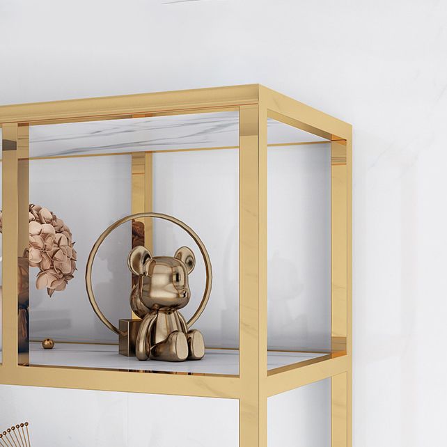 11.81"W Bookcase Glam Style Open Back Bookshelf with Cabinets for Office Home Clearhalo 'Bookcases' 'furn' 'furn_bookcases' 'Furniture' 'furniture_bookcases' 'kitchen' 'kitchen_bookcases' 'Living Room Furniture' 'Office Furniture' 1200x1200_45a29e32-cf06-4c28-9a46-18d0ab357312