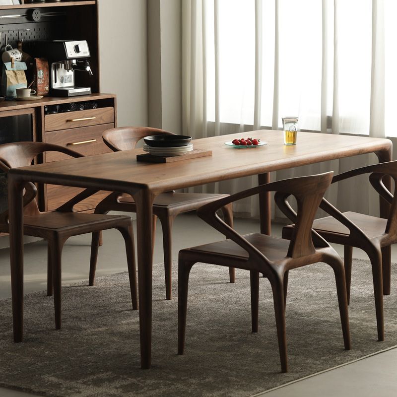 Industrial Dining Table Rectangular Table with Wooden Legs for Home Use Clearhalo 'Dining Tables & Seating' 'Dining Tables' 'dining_table' 'furn' 'furn_dining_table' 'Furniture' 'Kitchen & Dining Furniture' 1200x1200_45a37c4a-d7fb-4c61-8442-45eba08720a4