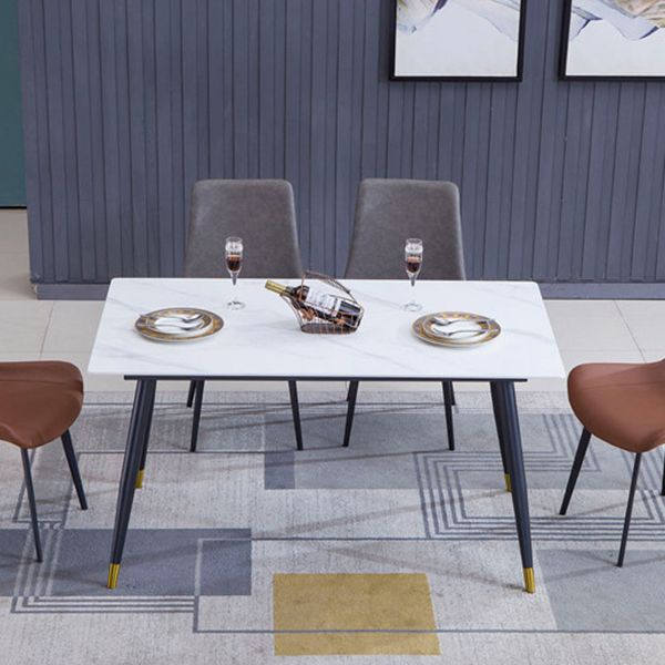 Faux Leather Dining Chairs Contemporary Armless Chairs with Metal Base Clearhalo 'Dining Chairs' 'Dining Tables & Seating' 'dining_chair' 'furn' 'furn_dining_chair' 'Furniture' 'Kitchen & Dining Furniture' 1200x1200_45a4b287-7949-4115-8666-76fcdf97390a