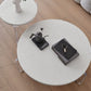 Round White Acrylic Coffee Table Contemporary 3 Legs Cocktail Table
