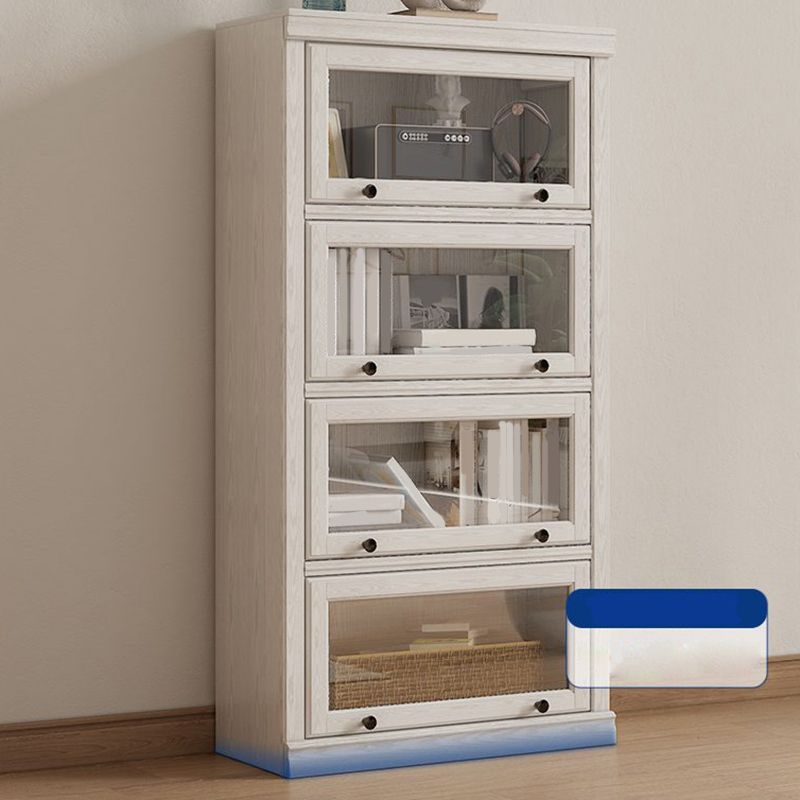 Contemporary Engineered Wood Bookcase White Standard Shelf with Doors Clearhalo 'Bookcases' 'furn' 'furn_bookcases' 'Furniture' 'Office Furniture' 1200x1200_45a62b87-b22b-4b86-ba3f-36f16368c63d