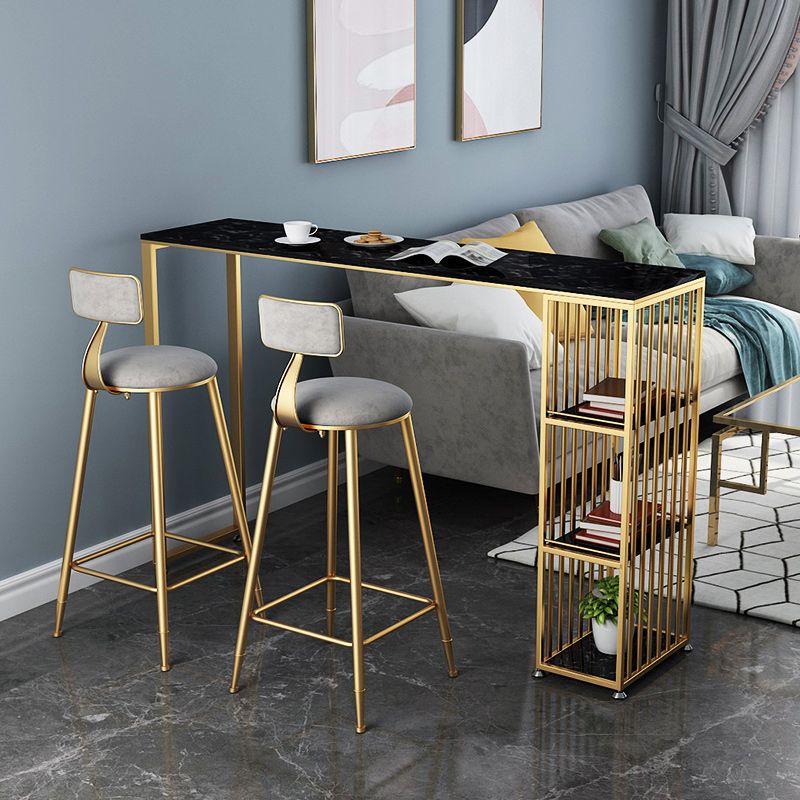 Artificial Marble Cocktail Bar Table 42-inch Height Gold Base Pub Table Clearhalo 'Bar Furniture' 'Bar Tables' 'bar_tables' 'furn' 'furn_bar_tables' 'Furniture' 'Kitchen & Dining Furniture' 1200x1200_45a65572-ef3b-4f0e-a196-a0c793e01583