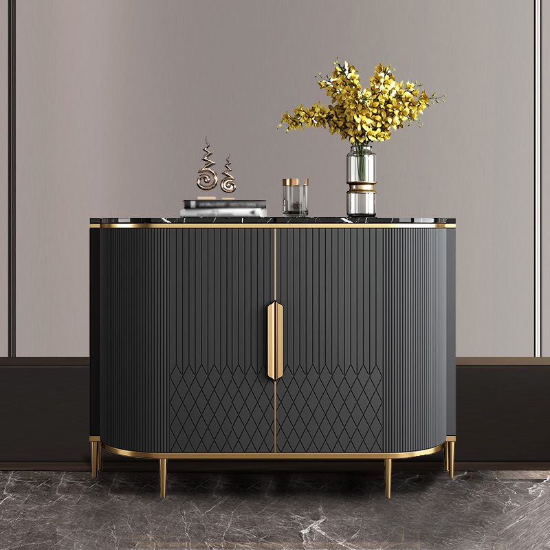 Glam -stijl Stone Buffet Sideboard 35.4 "H Deur Dining Room Buffet Server