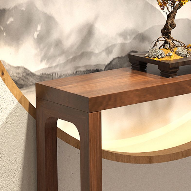 Solid Wood Console Table 33.46" Tall 1-shelf Accent Table with Sled Base Clearhalo 'Console Tables' 'console_tables' 'Entry & Mudroom Furniture' 'furn' 'furn_console_tables' 'Furniture' 1200x1200_45a806a3-3ee3-43f2-92bc-4e3899955c2c