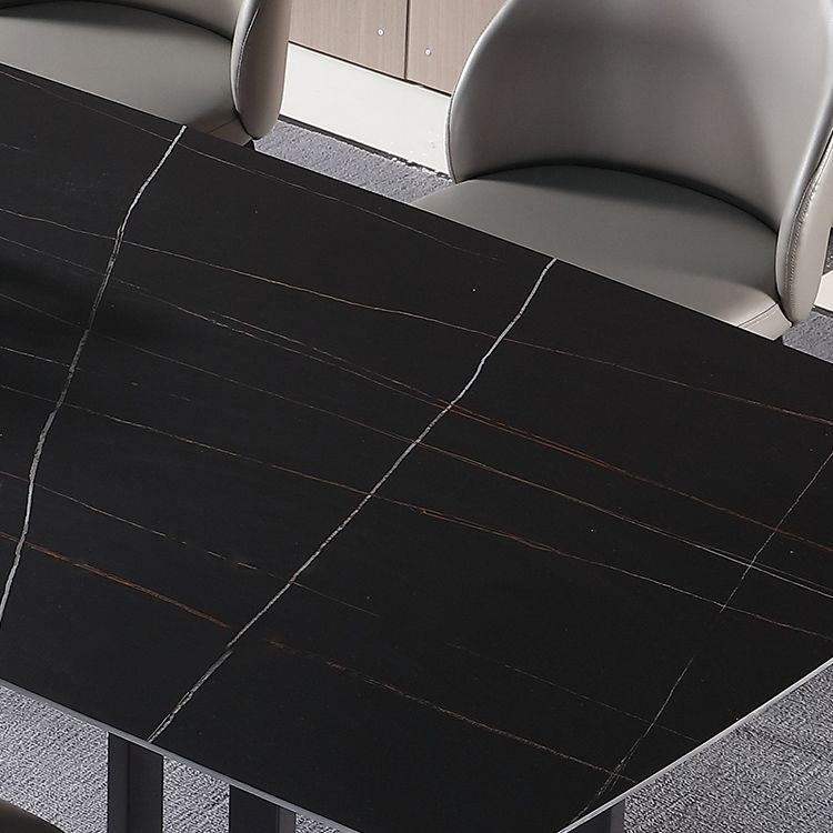 Black Double Pedestal Dinette Set 1/4/5 Pieces Indoor Designer Dining Table Set Clearhalo 'Dining Room Sets' 'Dining Tables & Seating' 'dining_room_set' 'furn' 'furn_dining_room_set' 'Furniture' 'Kitchen & Dining Furniture' 1200x1200_45aa6ca4-b004-4a72-b14c-a6b829b4a7b1