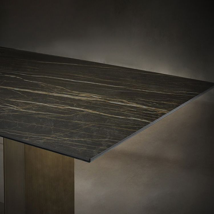 Metal Traditional Luxury Rectangle Indoor Table Sintered Stone Top Table for Home Clearhalo ' dining_table' 'Dining Tables & Seating' 'Dining Tables' 'furn' 'furn_dining_table' 'Furniture' 'furniture_dining_table' 'Kitchen & Dining Furniture' 'kitchen&dining_furn' 'kitchen' 'kitchen_dining_table' 1200x1200_45aad06a-ab9f-43f3-a4d4-e712e832a099