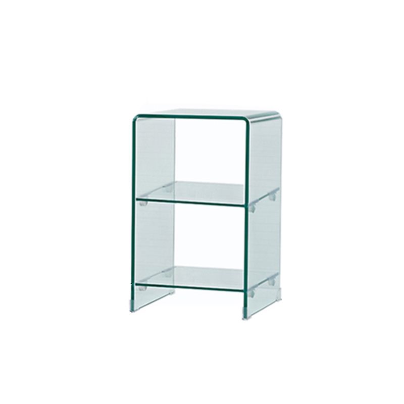 Moderno tavolo da tavolo da tavolo laterale in vetro quadrato in vetro per soggiorno