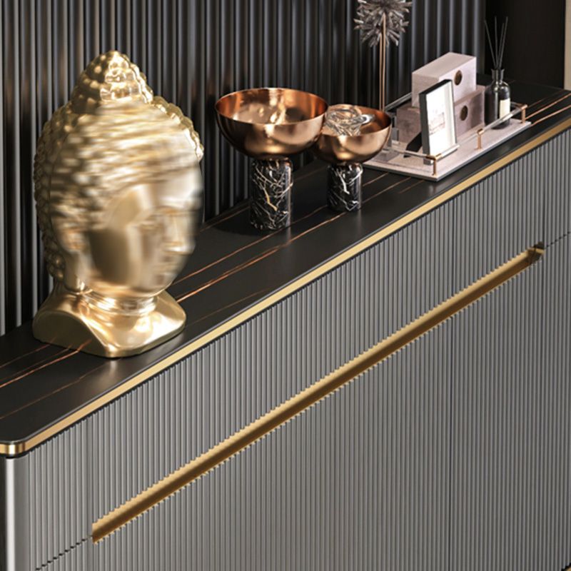 Glam Dark Gray Credenza Sintered Stone Top Sideboard Cabinet for Dining Room Clearhalo 'buffet_sideboard' 'Buffets & Sideboards' 'furn' 'furn_buffet_sideboard' 'Furniture' 'Kitchen & Dining Furniture' 1200x1200_45ac22b5-7f96-466d-80c9-38d35217e762