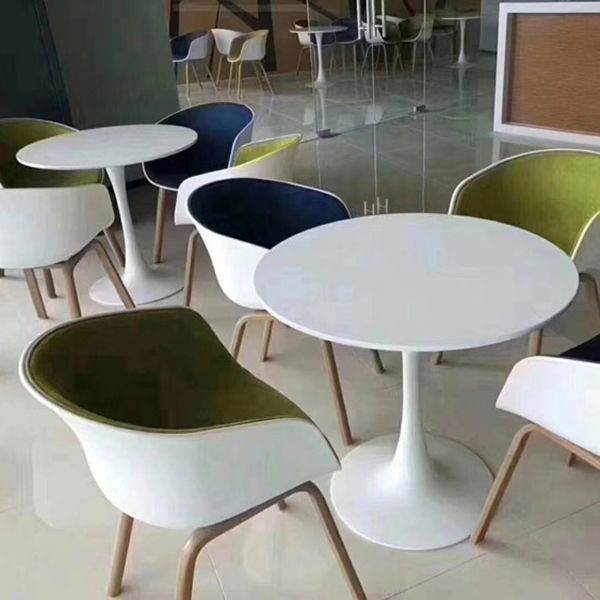 Simple MDF Round Shape Dining Tale Standard Kitchen Dining Table with Tulip Base Clearhalo ' dining_table' 'Dining Tables & Seating' 'Dining Tables' 'furn' 'furn_dining_table' 'Furniture' 'furniture_dining_table' 'Kitchen & Dining Furniture' 'kitchen&dining_furn' 'kitchen' 'kitchen_dining_table' 1200x1200_45ac32cf-1bcd-4796-adc6-5461927f5d6b