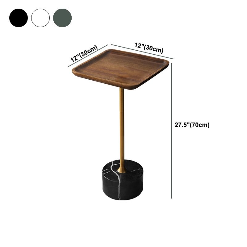 Pedestal Design Cocktail Table Brown Wood Top Marble Pedestal Coffee Table Clearhalo 'Coffee & Accent Tables' 'End & Side Tables' 'end_side_table' 'end_side_tables' 'furn' 'furn_end_side_tables' 'Furniture' 'furniture_end_side_table' 'Living Room Furniture' 1200x1200_45adb496-5f8d-4839-b7dc-fb00c9a227fd