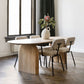 Oval Double Pedestal Minimalist Dining Table Wood Color Fixed Table with Pine Solid Wood Clearhalo ' dining_table' 'Dining Tables & Seating' 'Dining Tables' 'furn' 'furn_dining_table' 'Furniture' 'furniture_dining_table' 'Kitchen & Dining Furniture' 'kitchen&dining_furn' 'kitchen' 'kitchen_dining_table' 1200x1200_45add983-f5ae-4e45-bcb3-4602888e0eb5