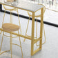 Modern Marble Bar Table Set 1/2/7 Pieces Rectangle White Trestle Table and Stool Set